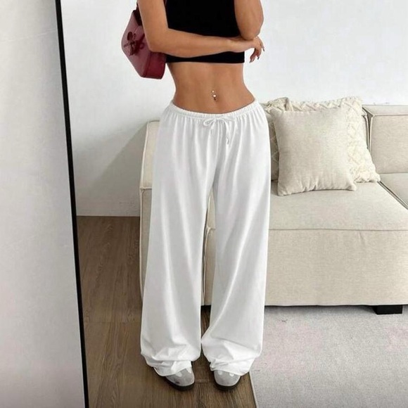 SHEIN Elegant White Wide-Leg Pants - Picture 1 of 3